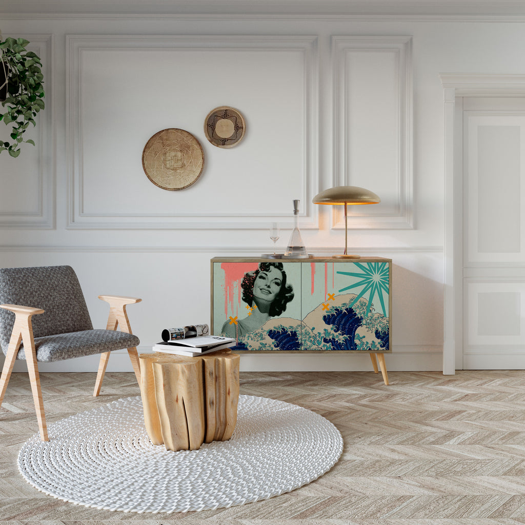 KANAGAWA BEAUTY 2-Door Sideboard in Oak Effect