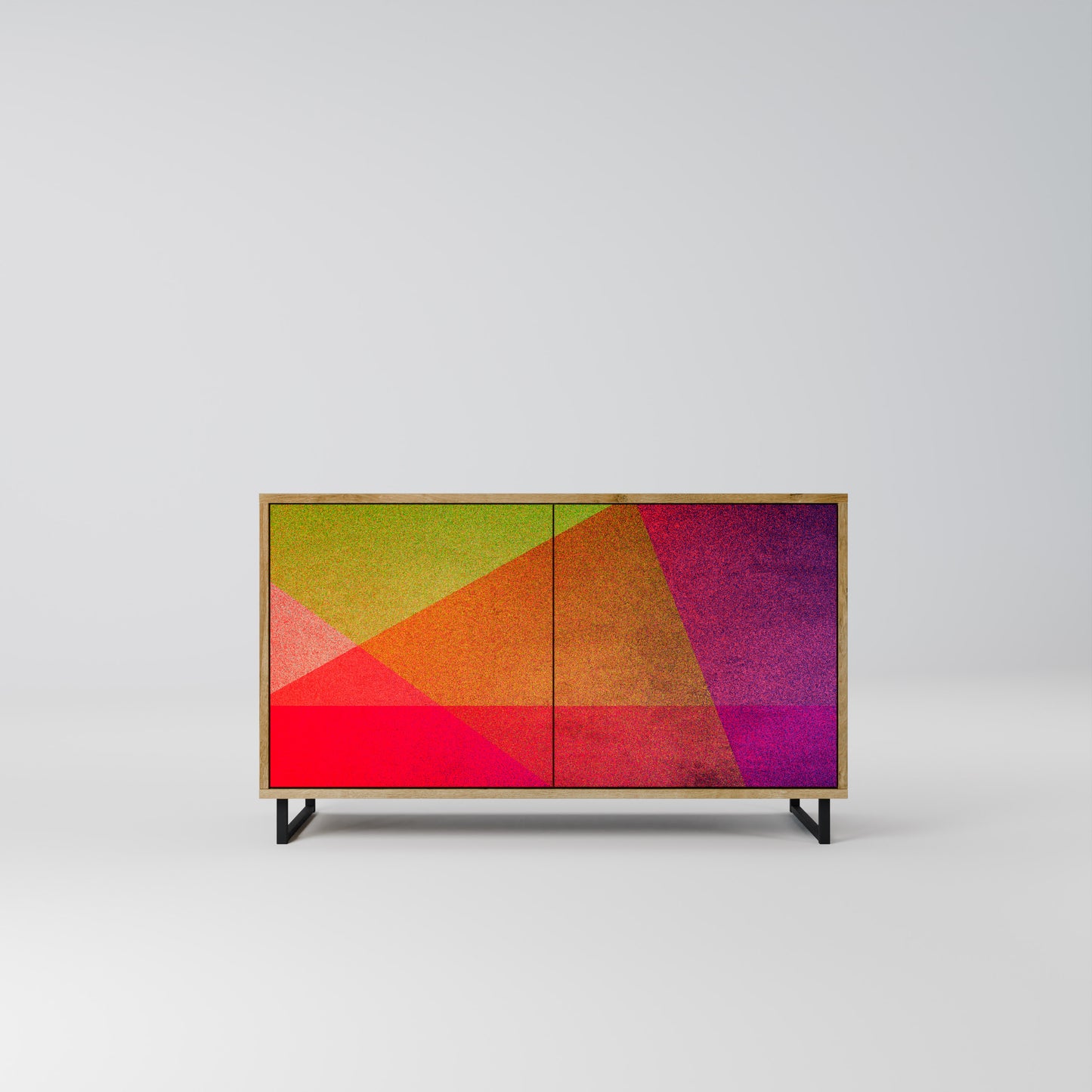 VIVID GEOMETRY 2-dörrars skänk i ekeffekt