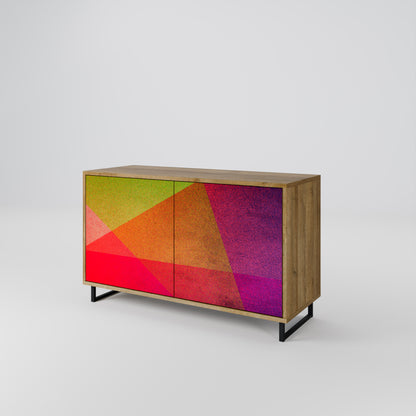 VIVID GEOMETRY 2-dörrars skänk i ekeffekt