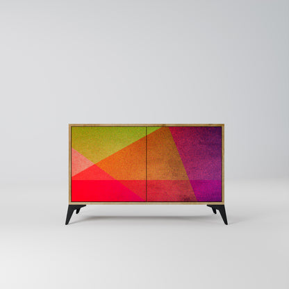 VIVID GEOMETRY 2-dörrars skänk i ekeffekt