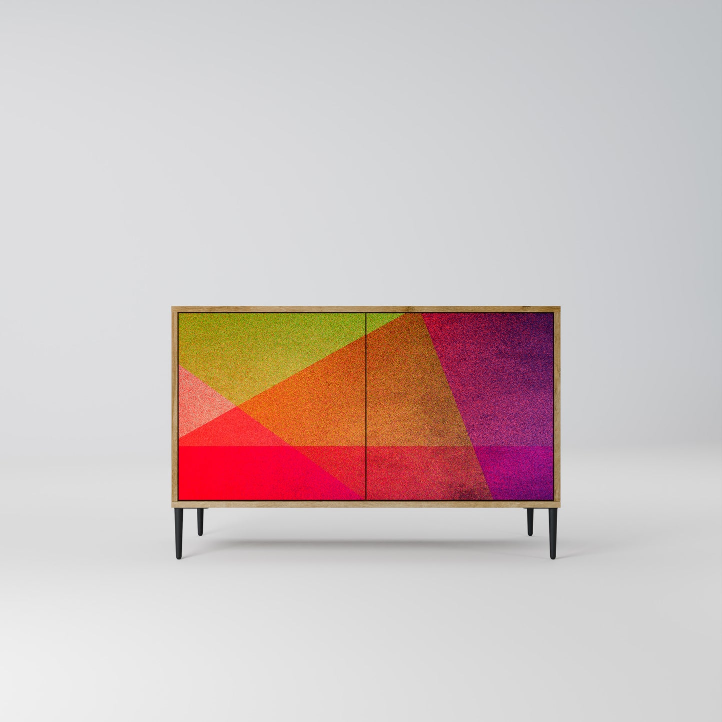 VIVID GEOMETRY 2-dörrars skänk i ekeffekt