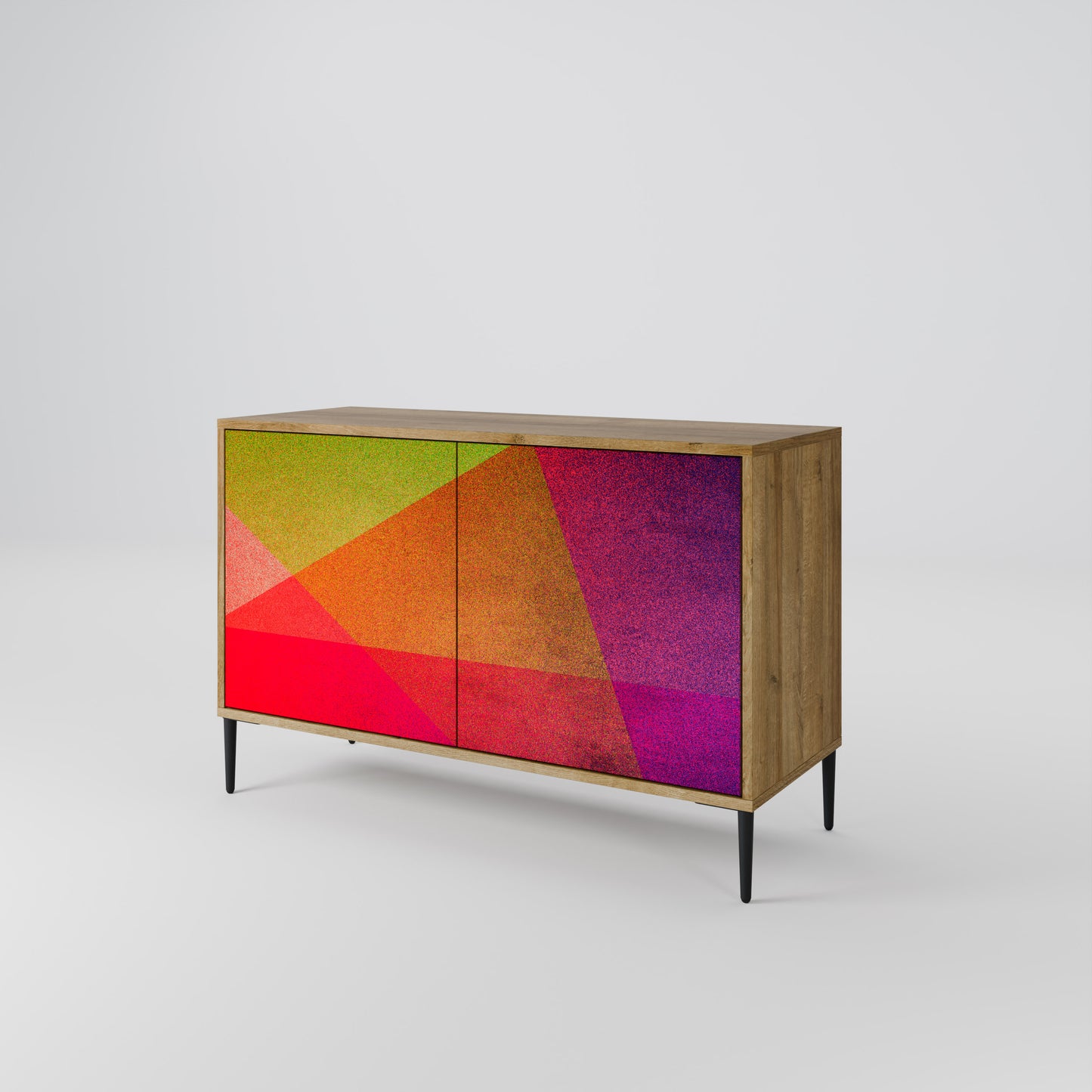 VIVID GEOMETRY 2-dörrars skänk i ekeffekt