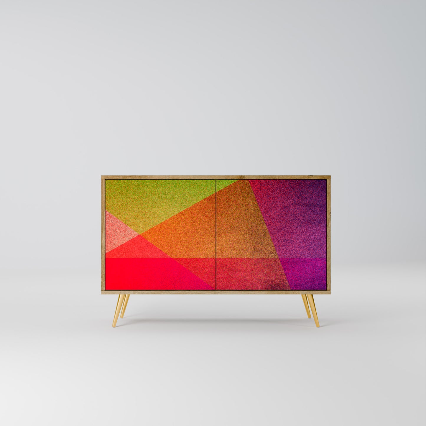 VIVID GEOMETRY 2-dörrars skänk i ekeffekt