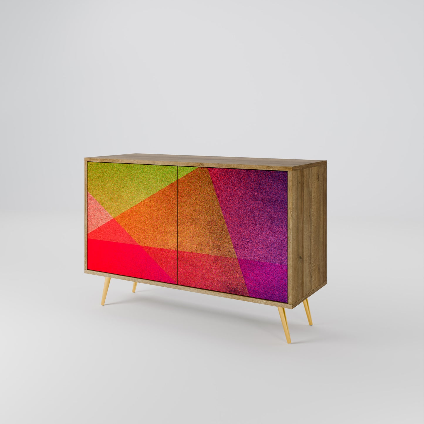VIVID GEOMETRY 2-dörrars skänk i ekeffekt