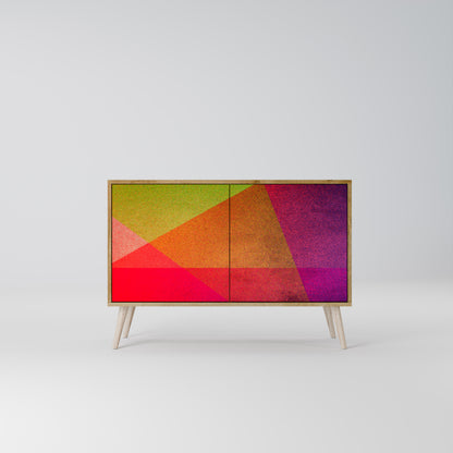 VIVID GEOMETRY 2-dörrars skänk i ekeffekt