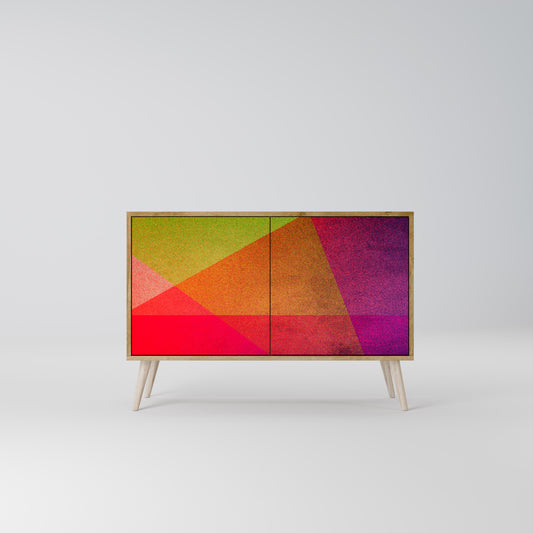 VIVID GEOMETRY 2-dörrars skänk i ekeffekt