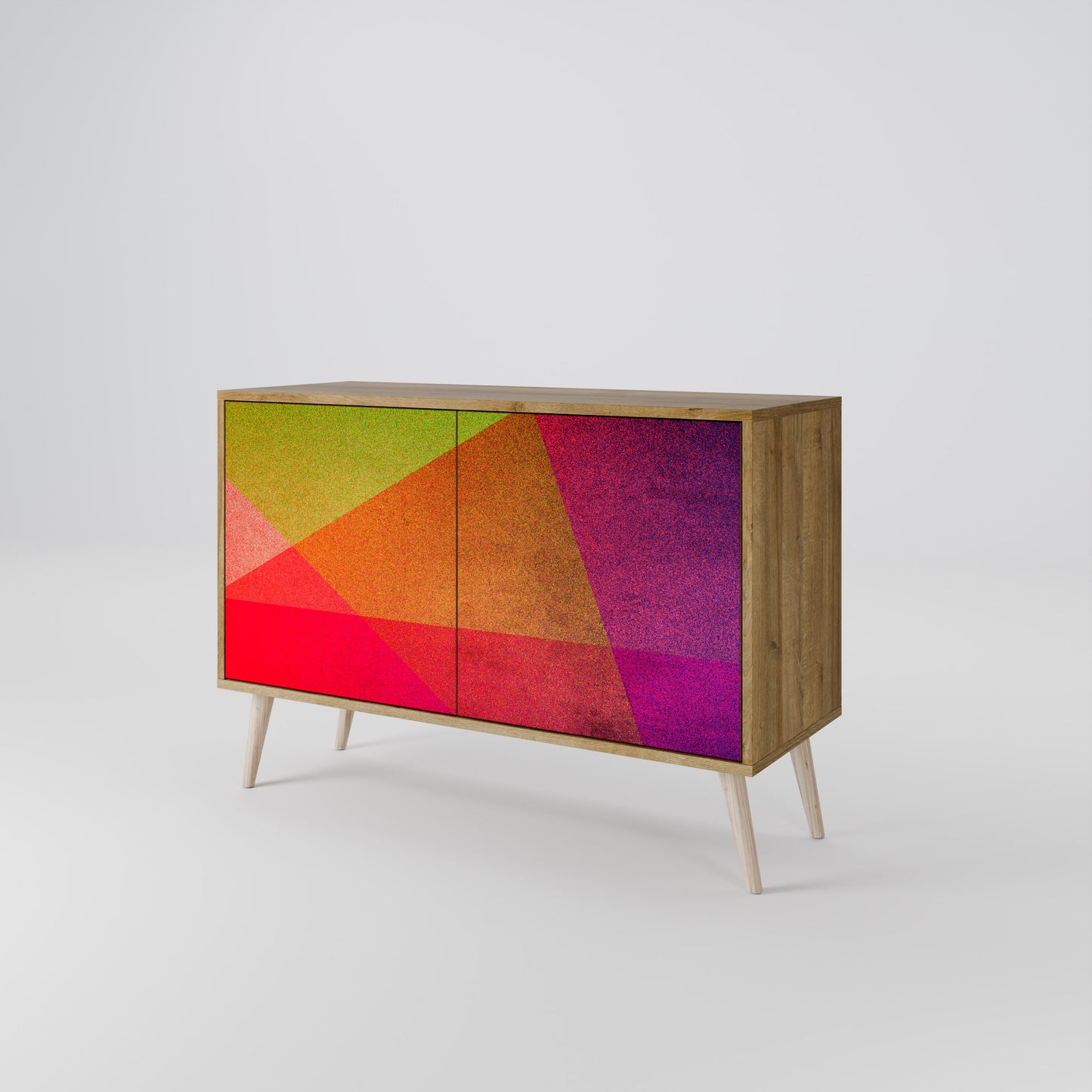 VIVID GEOMETRY 2-dörrars skänk i ekeffekt