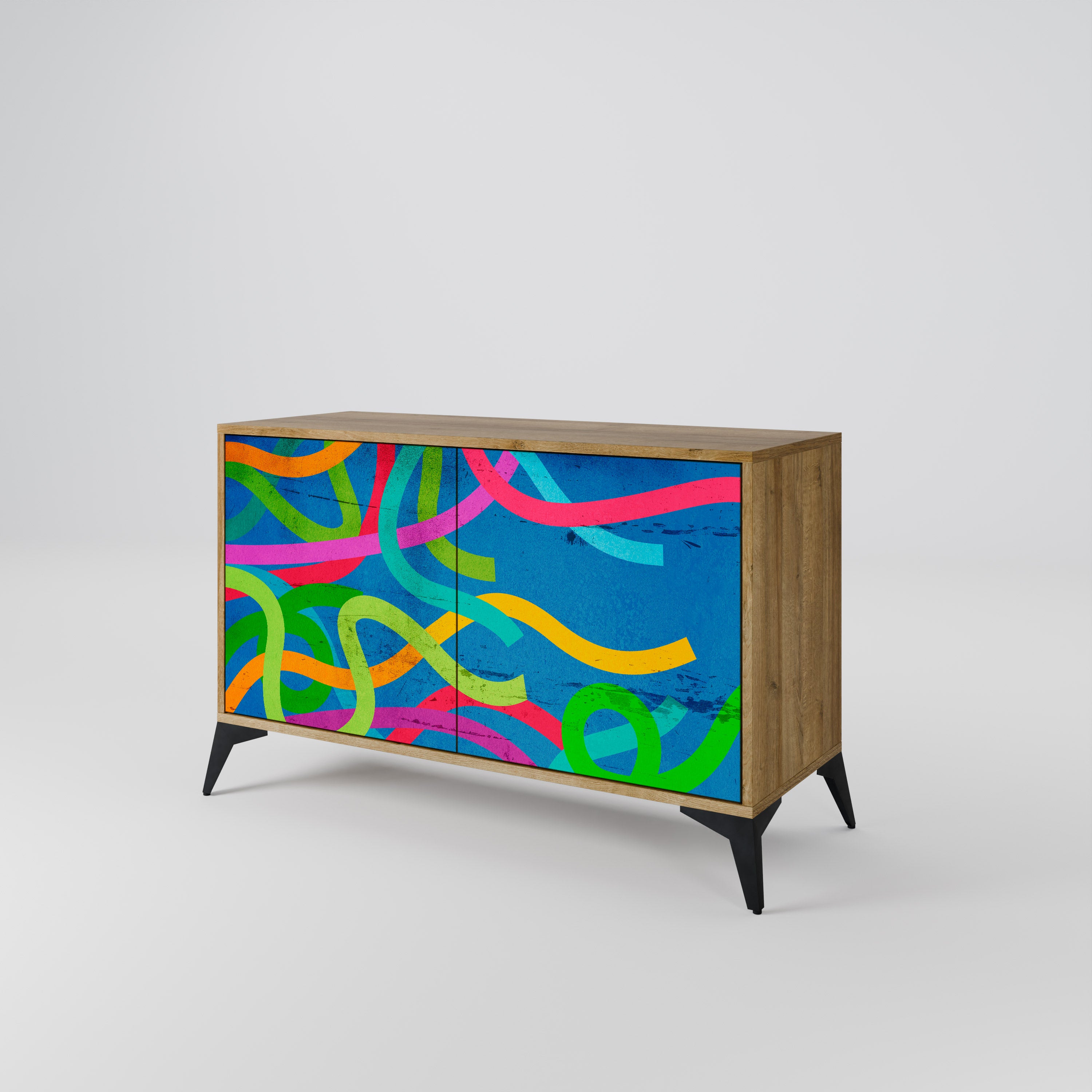 STREAMER TANGLE 2-Door Sideboard in Oak Effect