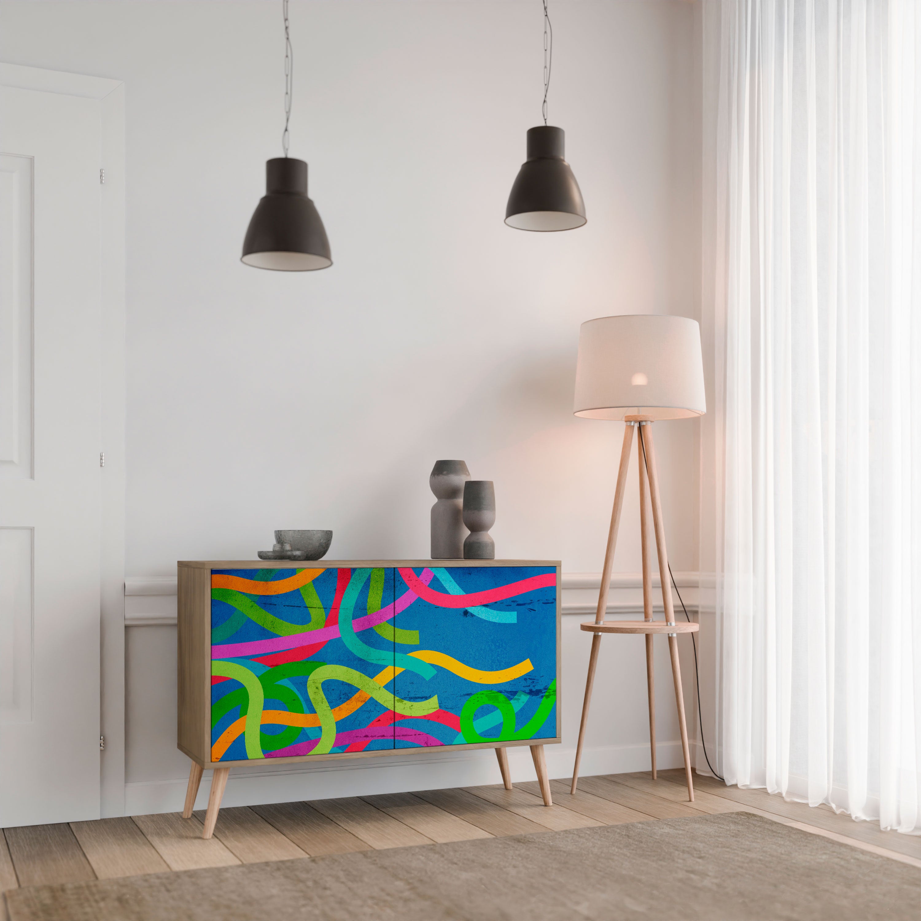 STREAMER TANGLE 2-Door Sideboard in Oak Effect