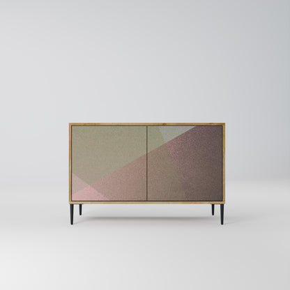 BEIGE GEOMETRY 2-dörrars skänk i ekeffekt