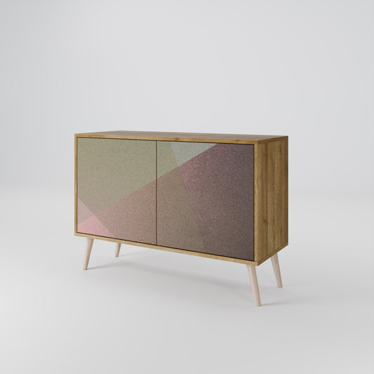 BEIGE GEOMETRY Skänk med två dörrar