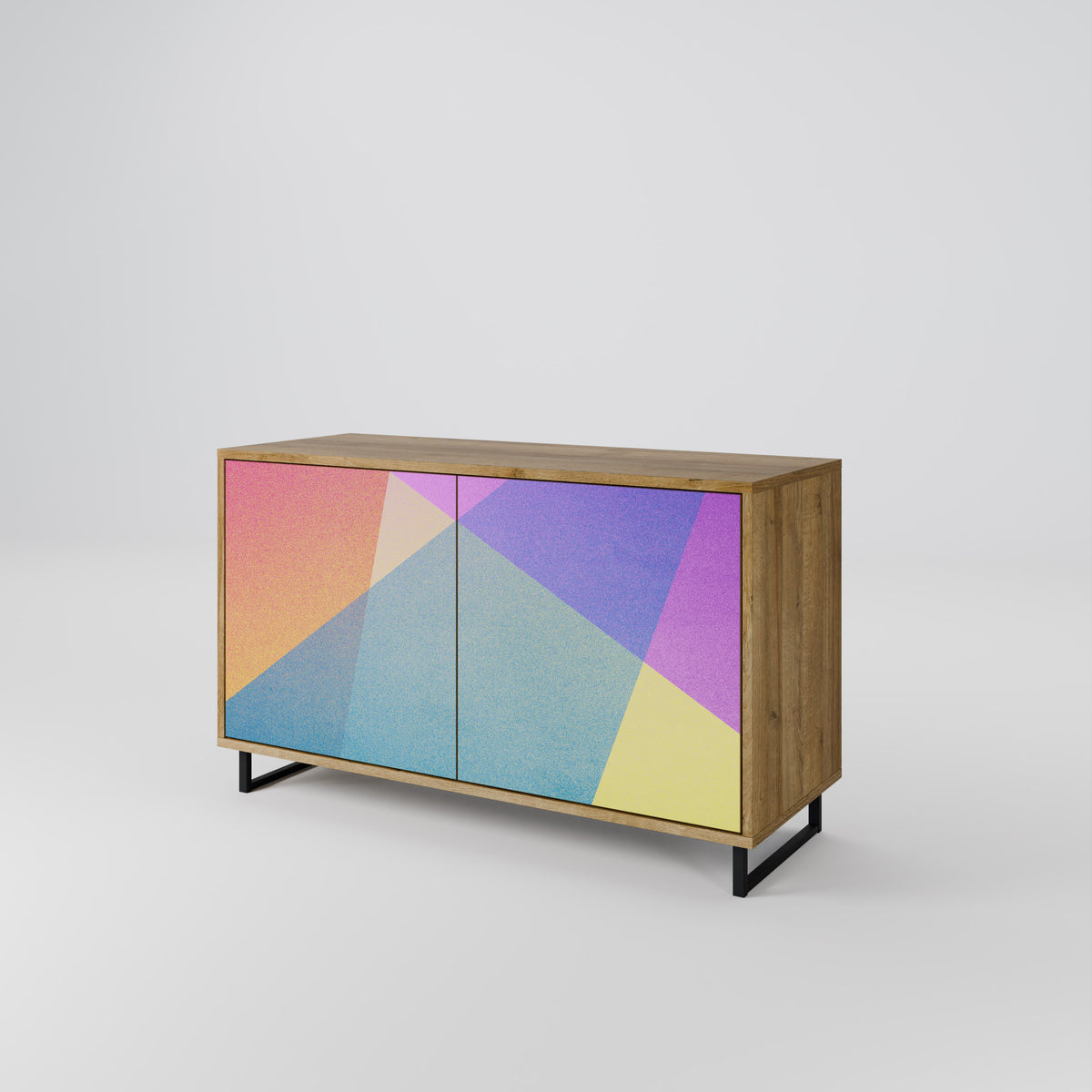 BRIGHT GEOMETRY Skänk med två dörrar