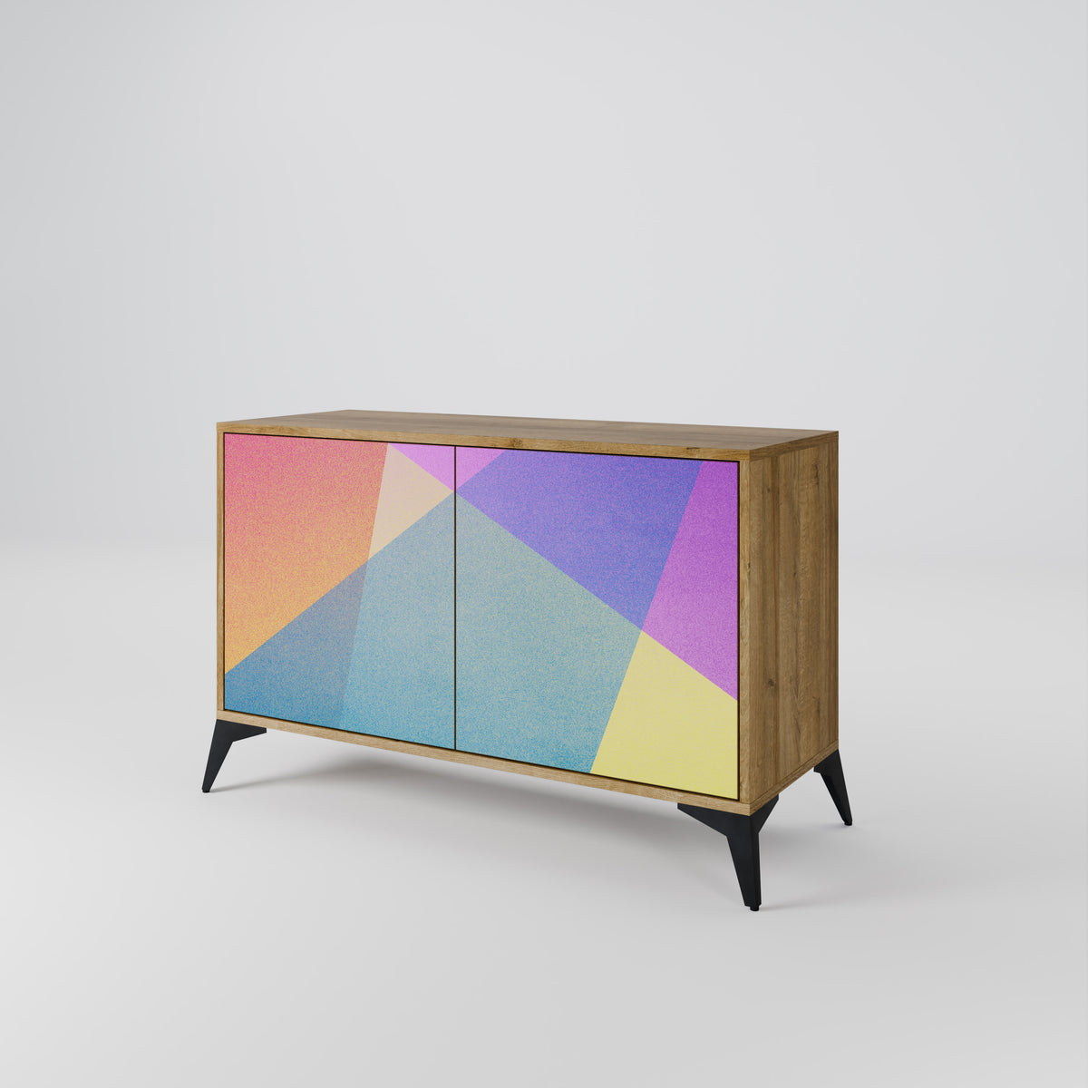 BRIGHT GEOMETRY Skänk med två dörrar
