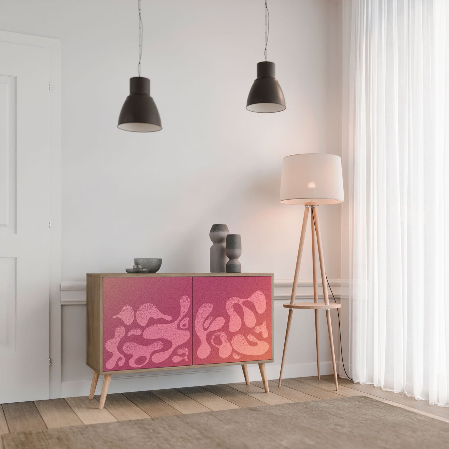 IRREGULAR ROSA 2-dörrars skänk i ekeffekt