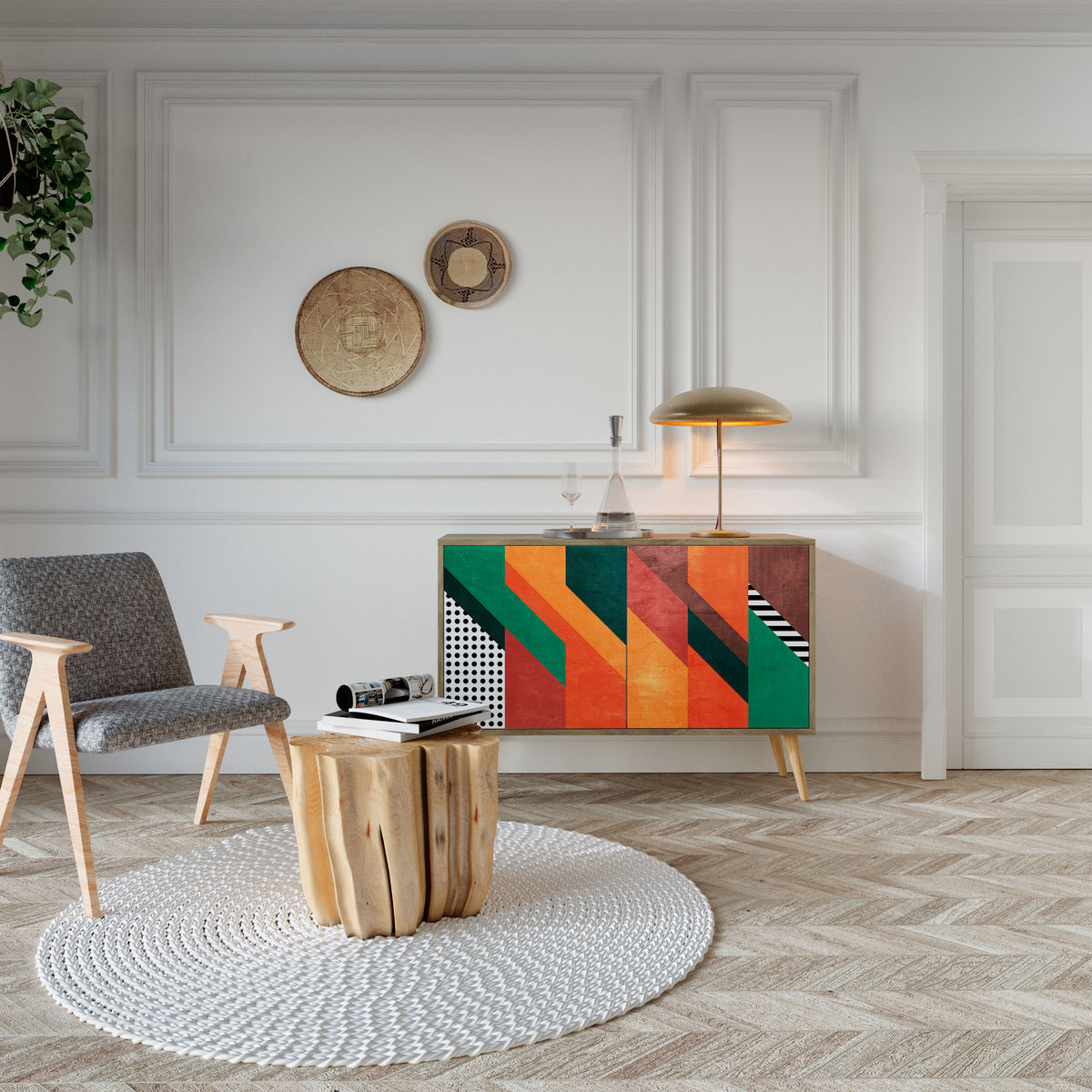 MAKESHIFT ARTISTRY Skänk med två dörrar