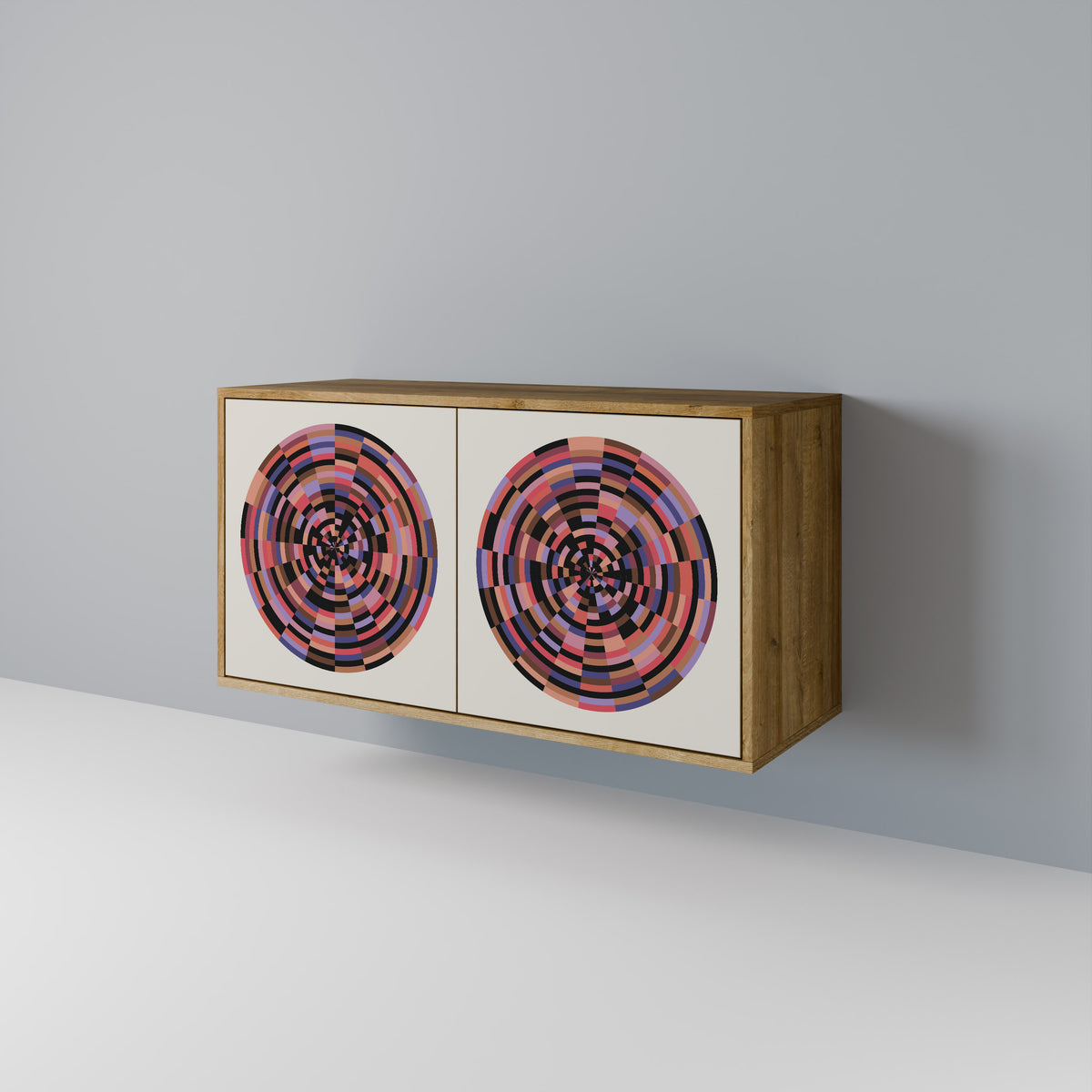 BROWN CIRCLES Skänk med två dörrar
