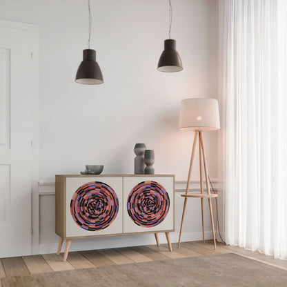 BRUN CIRCLES 2-dörrars skänk i ekeffekt