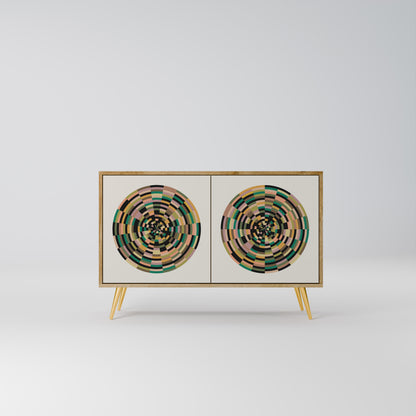 GREEN CIRCLES 2-Door Sideboard in Oak Effect