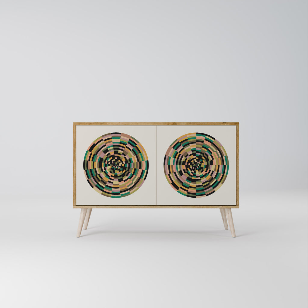 GREEN CIRCLES 2-Door Sideboard in Oak Effect