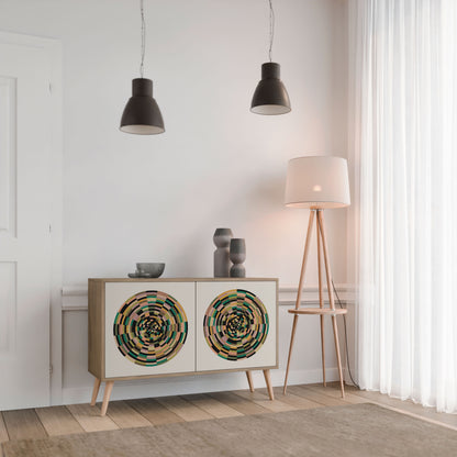 GREEN CIRCLES 2-Door Sideboard in Oak Effect