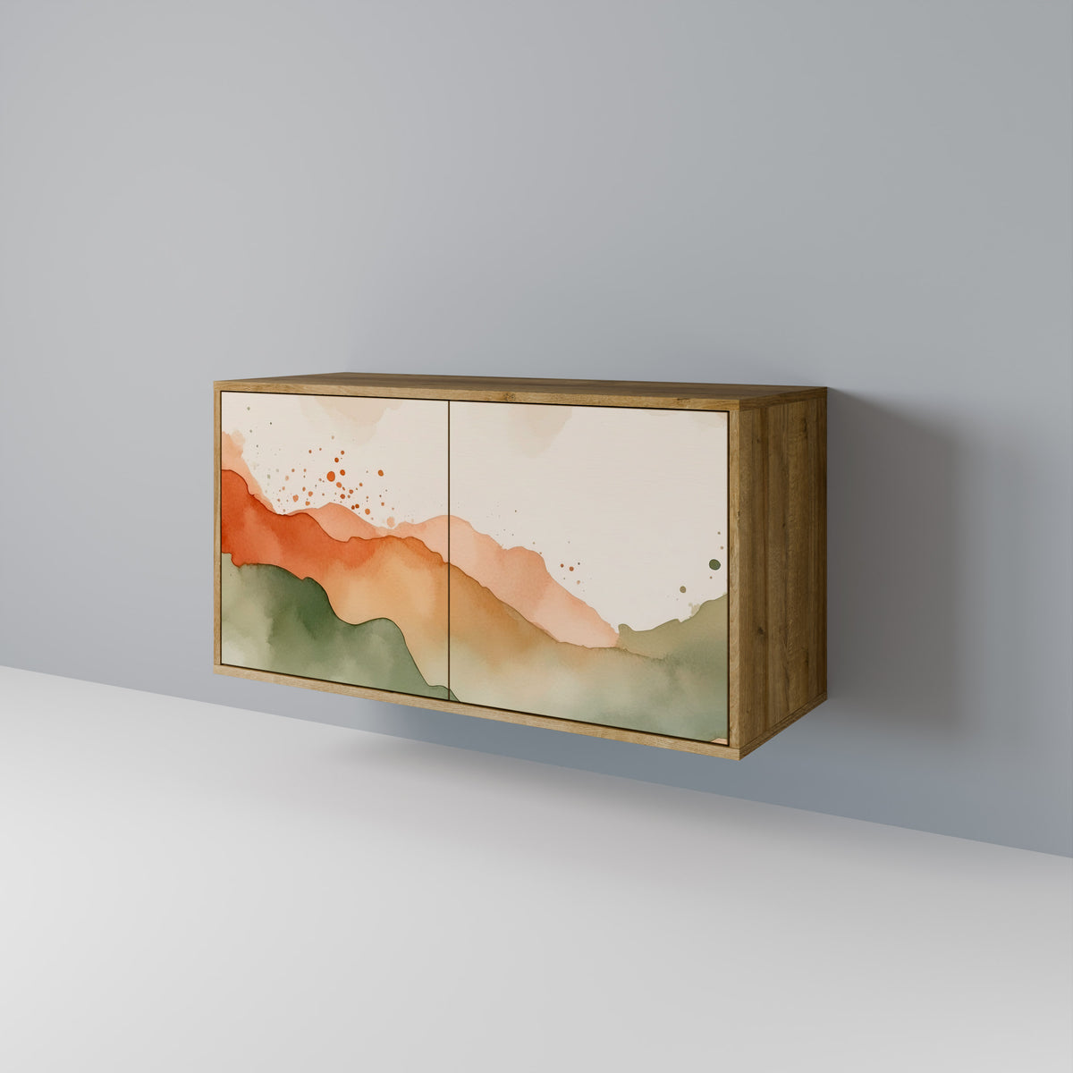 WATERCOLOUR PEAKS Skänk med två dörrar