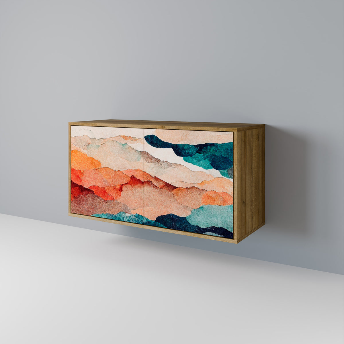 ABSTRACT LANDSCAPE Skänk med två dörrar
