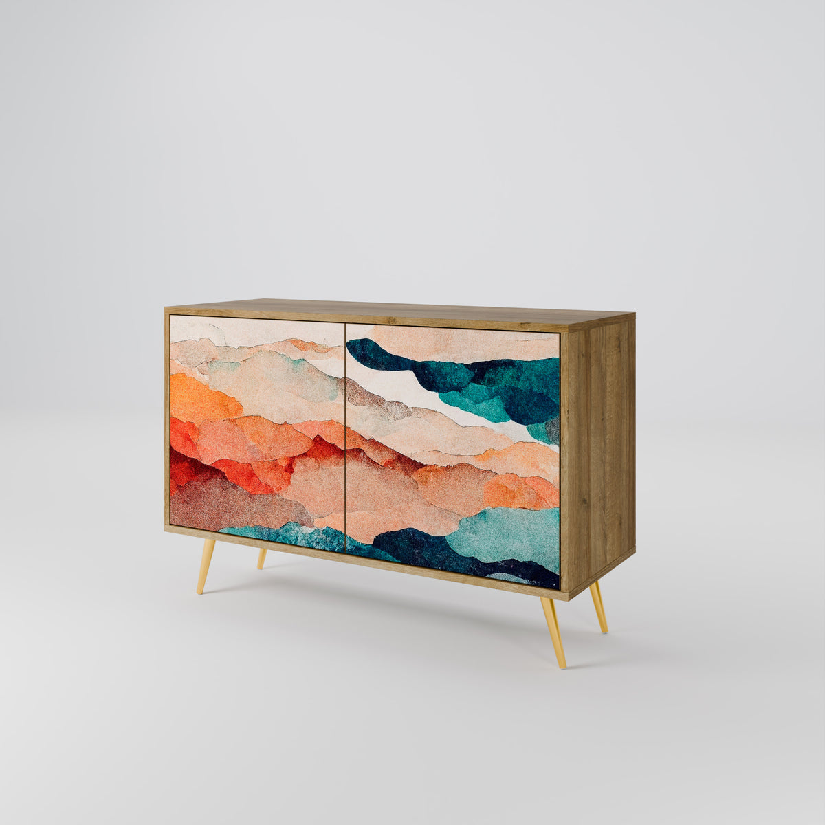 ABSTRACT LANDSCAPE Skänk med två dörrar