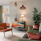 ABSTRACT LANDSCAPE 2-Door Sideboard in Oak Effect