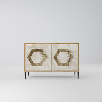 HEXAGONAL FORM 2-Dörrars skänk i ekeffekt