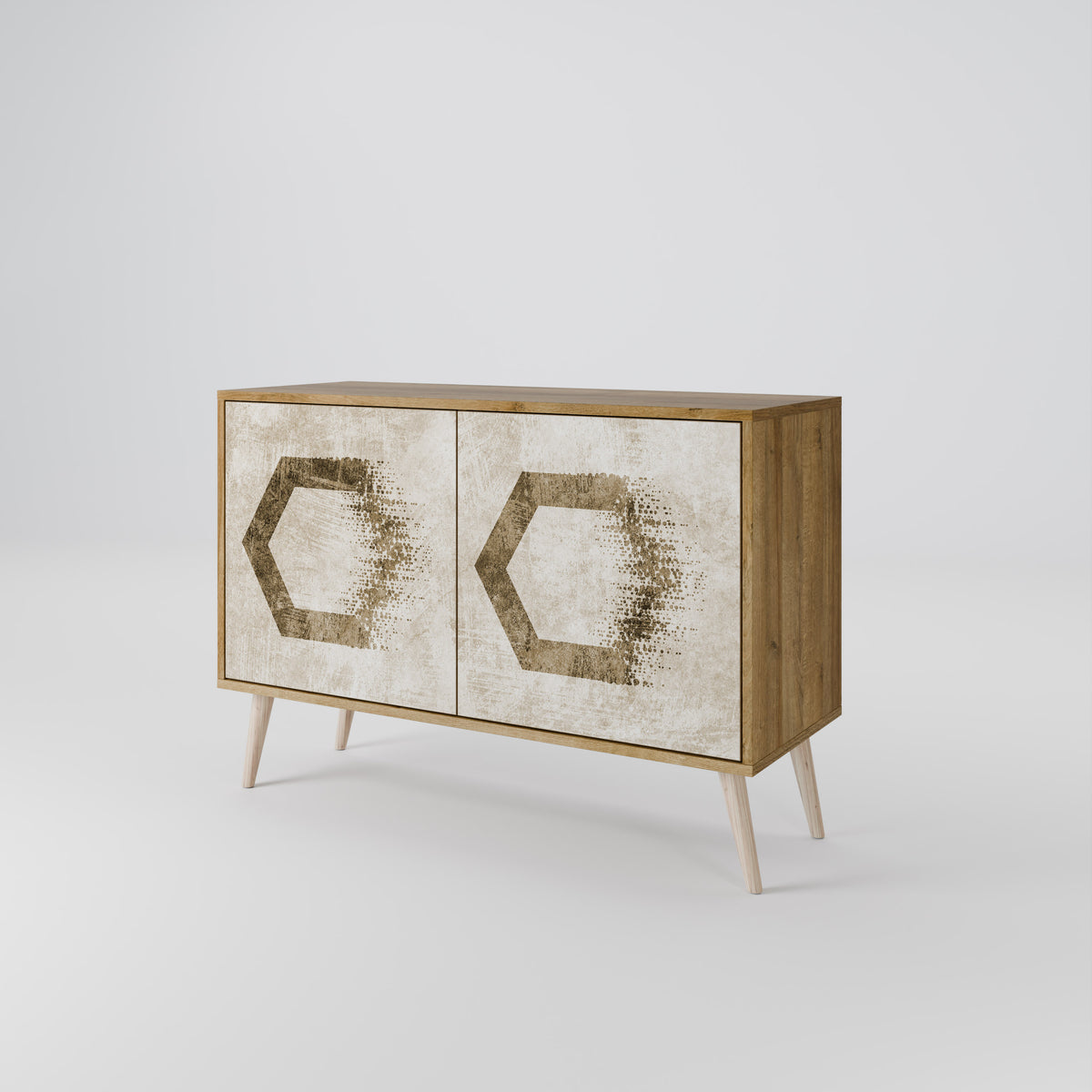 HEXAGONAL SHAPES Skänk med två dörrar