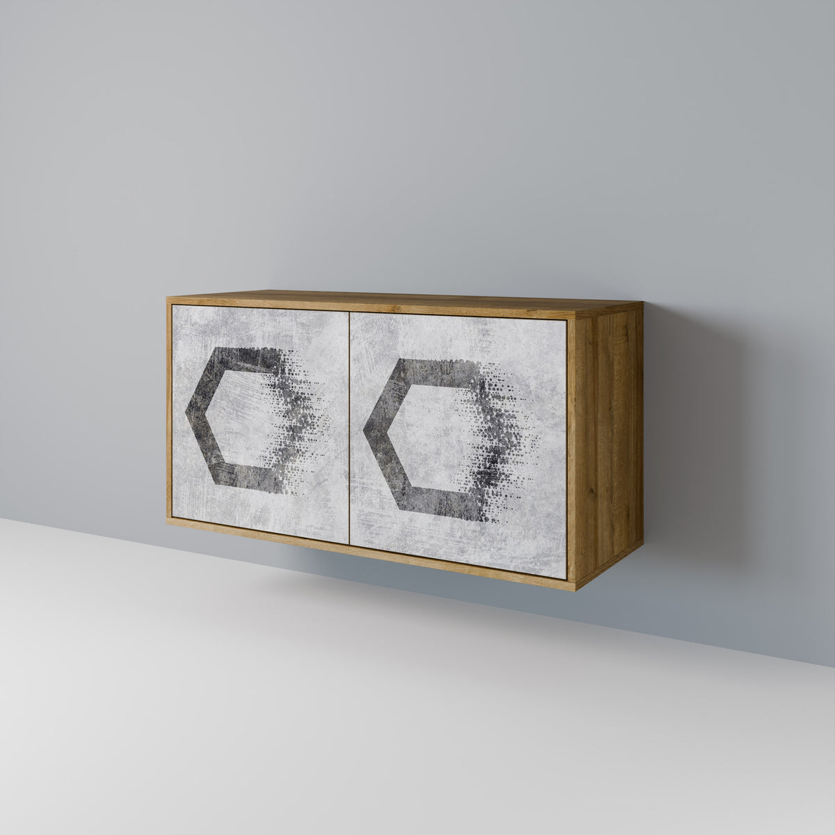 HEXAGONAL FIGURES Skänk med två dörrar