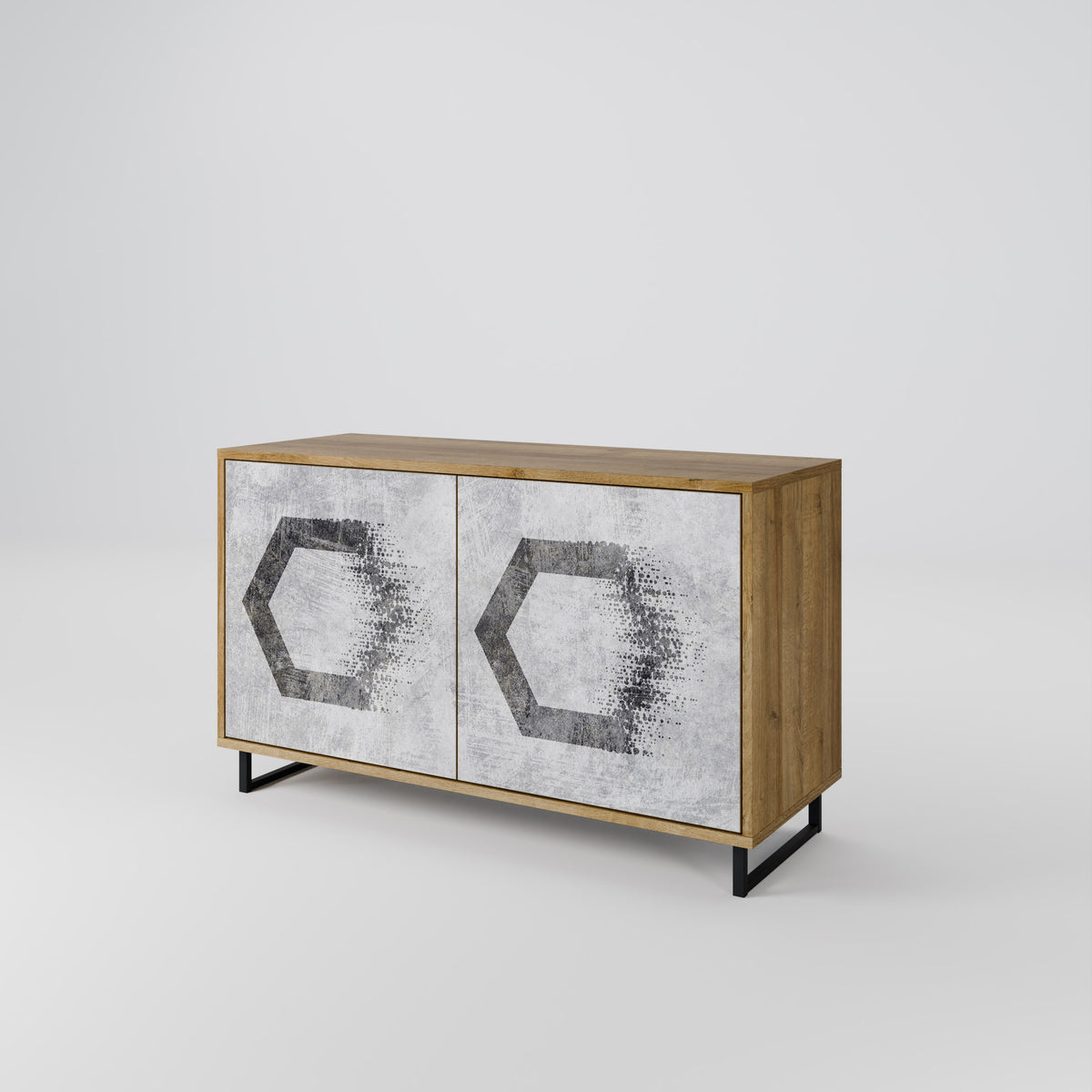 HEXAGONAL FIGURES Skänk med två dörrar