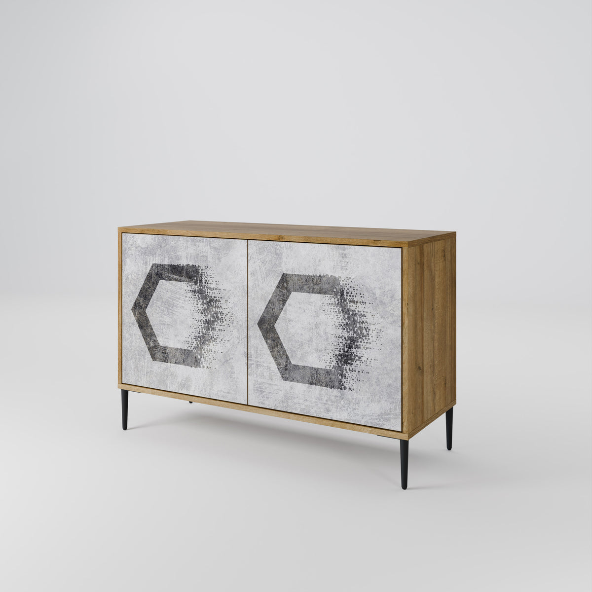 HEXAGONAL FIGURES Skänk med två dörrar