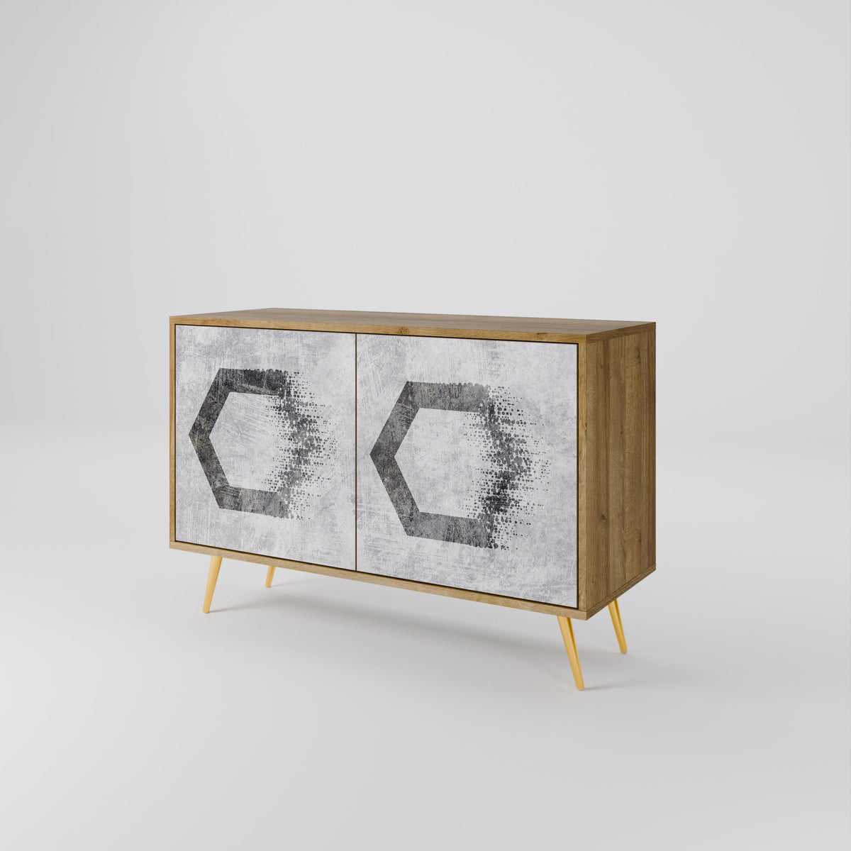 HEXAGONAL FIGURES Skänk med två dörrar