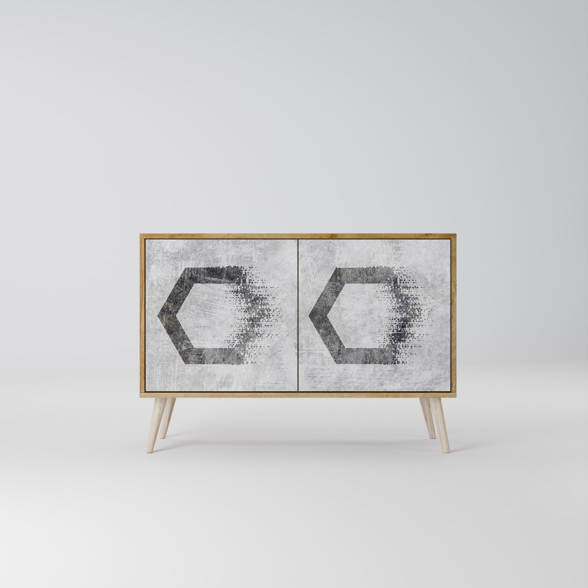 HEXAGONAL FIGURES Skänk med två dörrar