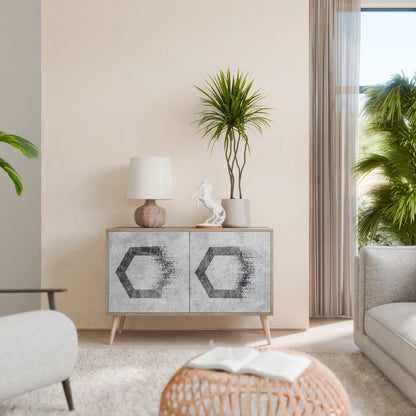 HEXAGONAL FIGURES 2-Door Sideboard in Oak Effect