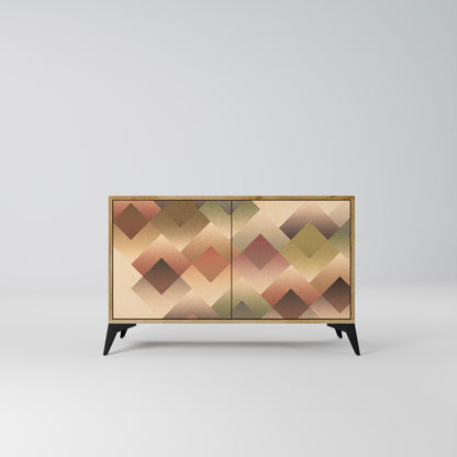 GEOMETRIC FUSION 2-dörrars skänk i ekeffekt