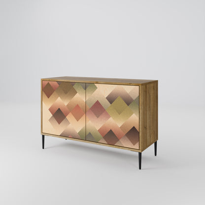 GEOMETRIC FUSION 2-dörrars skänk i ekeffekt