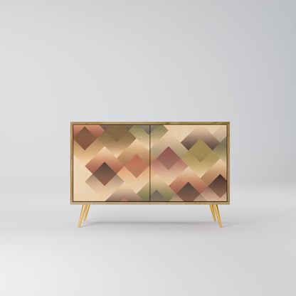 GEOMETRIC FUSION 2-dörrars skänk i ekeffekt