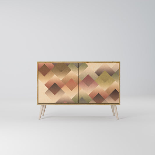 GEOMETRIC FUSION 2-dörrars skänk i ekeffekt