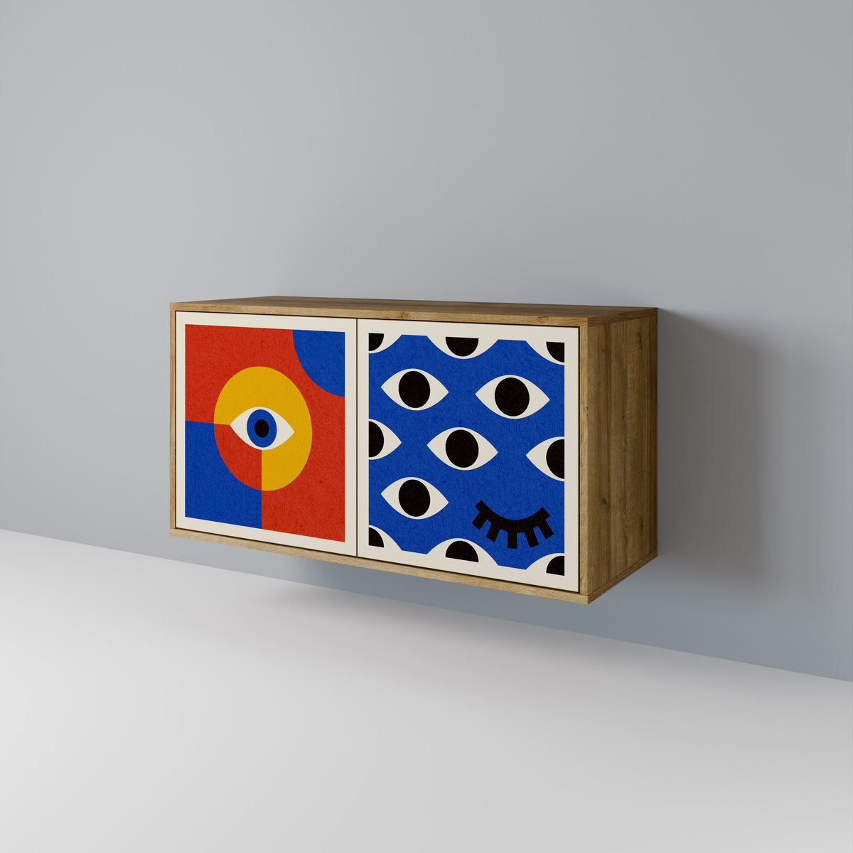 GEOMETRIC EYES Skänk med två dörrar