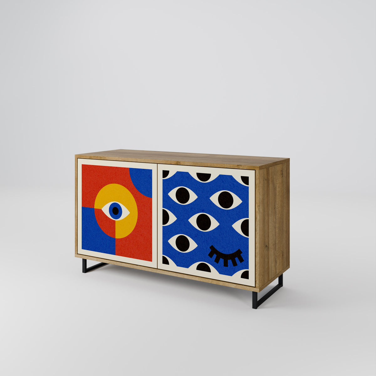 GEOMETRIC EYES Skänk med två dörrar