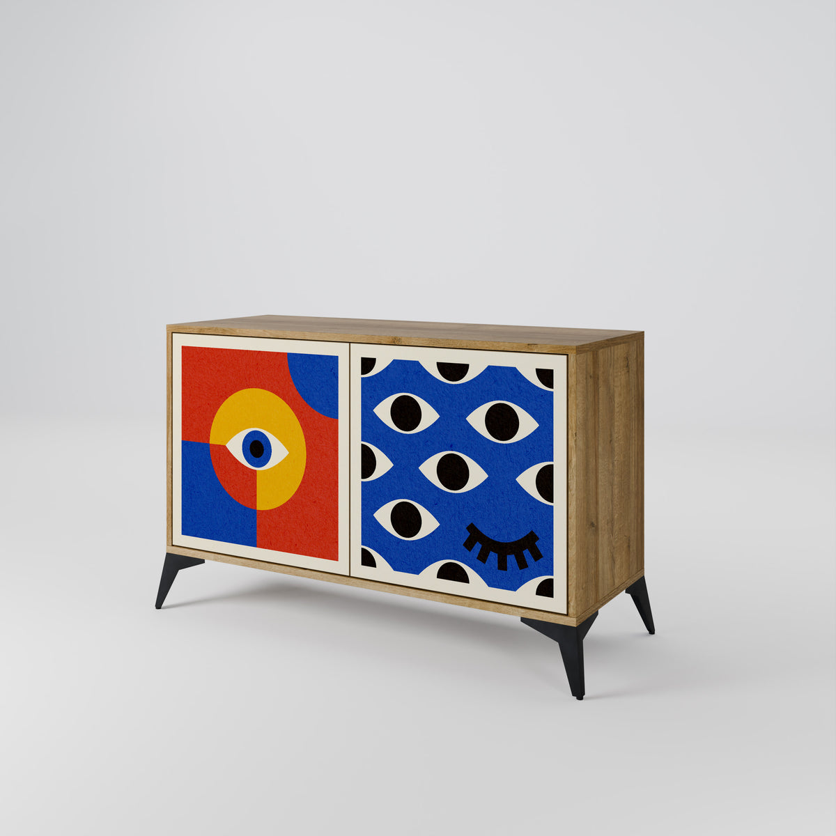 GEOMETRIC EYES Skänk med två dörrar