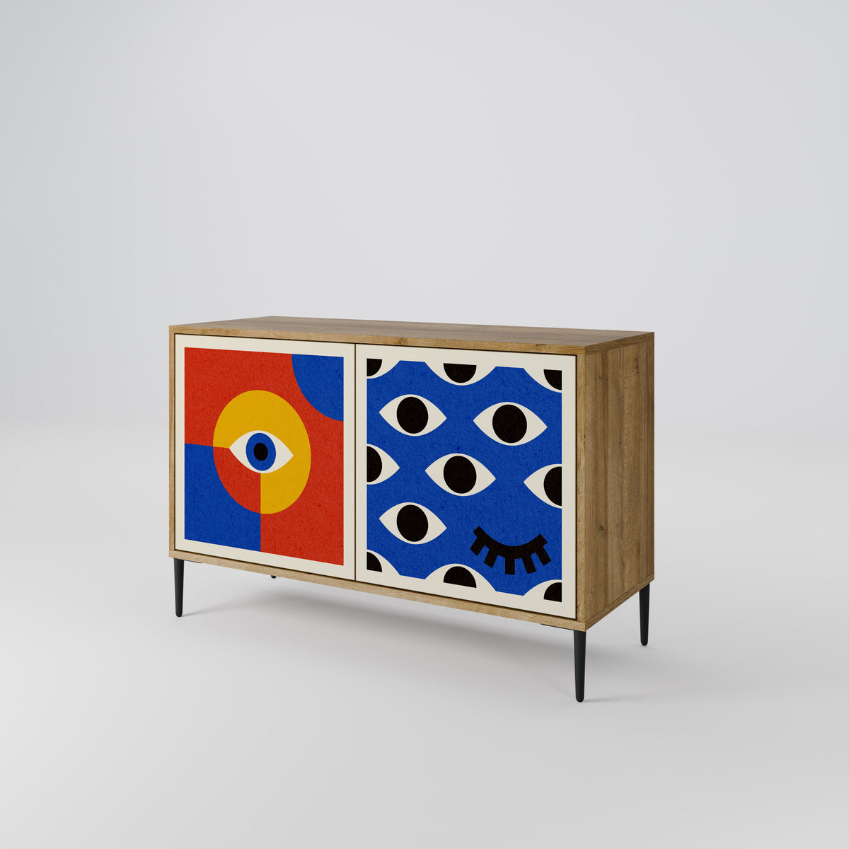 GEOMETRIC EYES Skänk med två dörrar