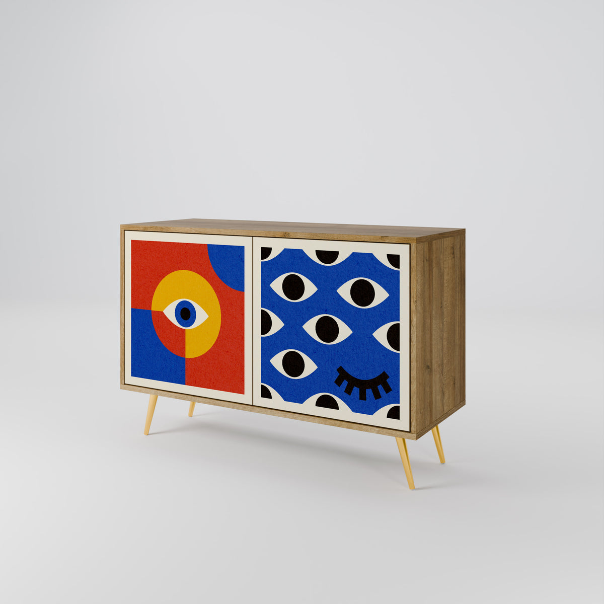 GEOMETRIC EYES Skänk med två dörrar