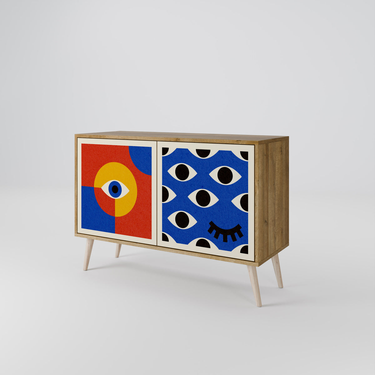 GEOMETRIC EYES Skänk med två dörrar