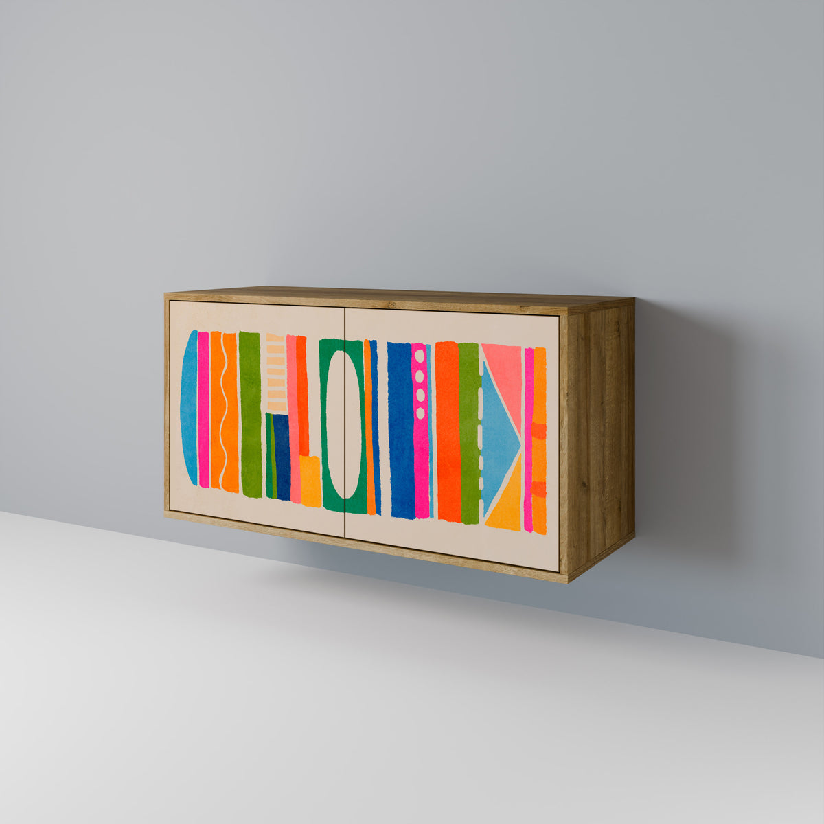 GEOMETRIC SHINE Skänk med två dörrar