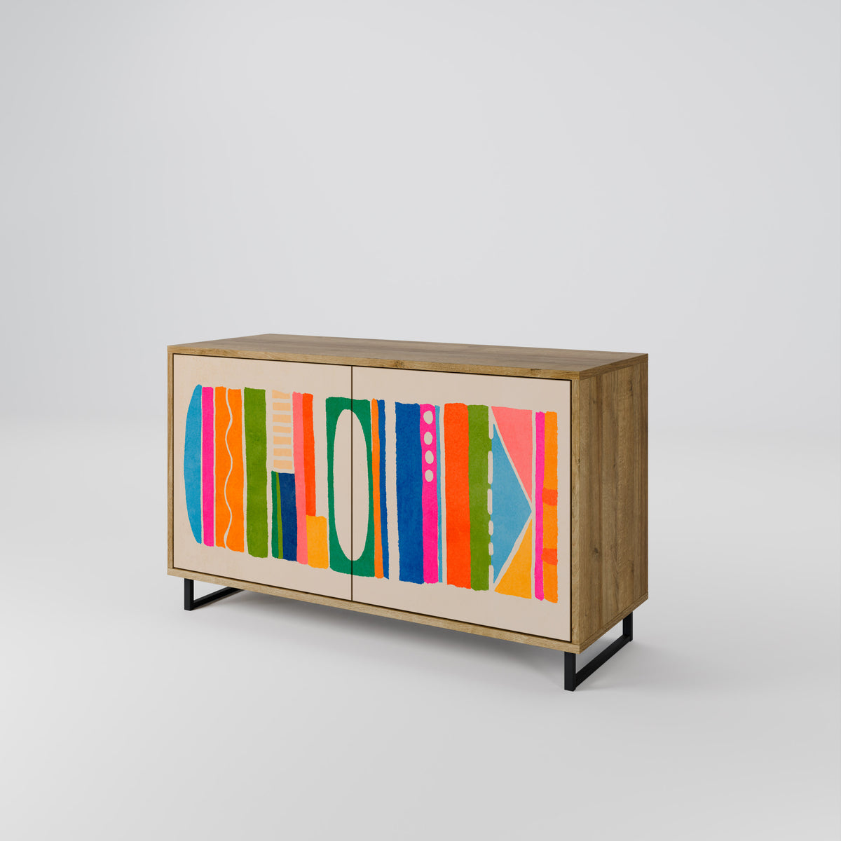 GEOMETRIC SHINE Skänk med två dörrar