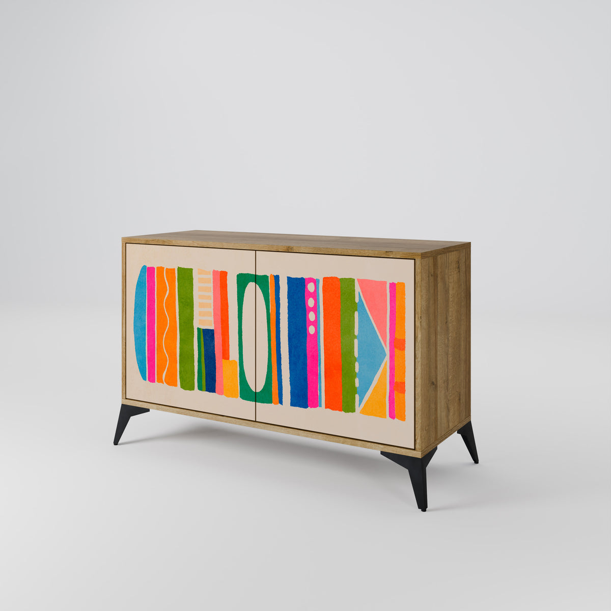 GEOMETRIC SHINE Skänk med två dörrar