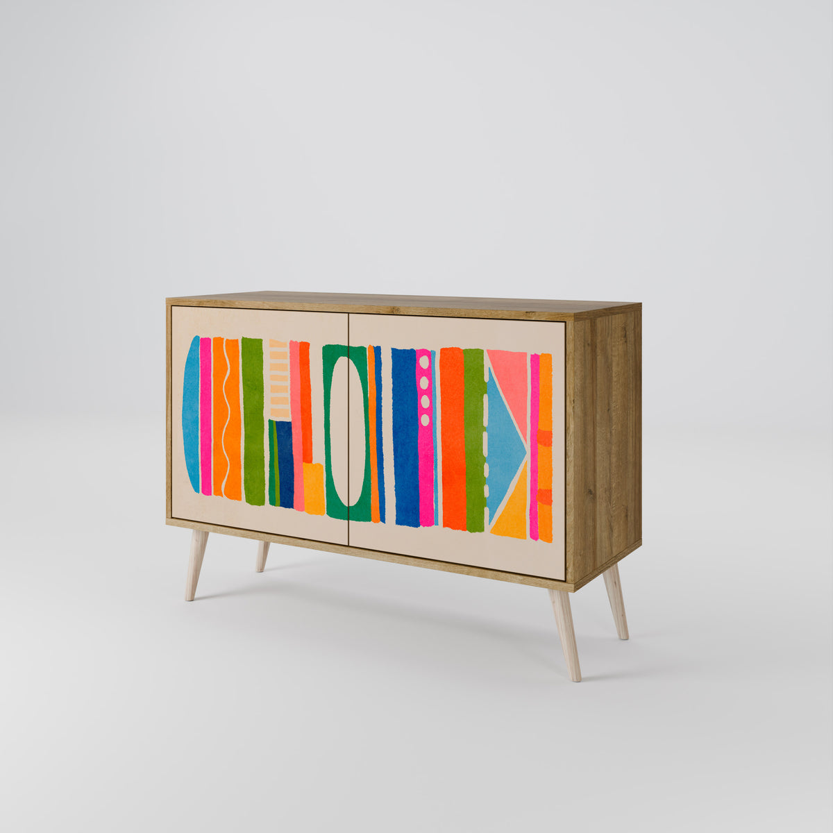 GEOMETRIC SHINE Skänk med två dörrar